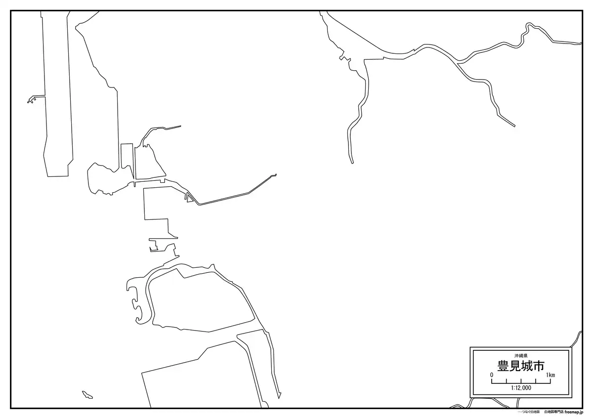 海岸線、川や池のみ記載