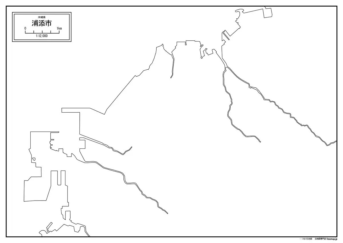 海岸線、川や池のみ記載
