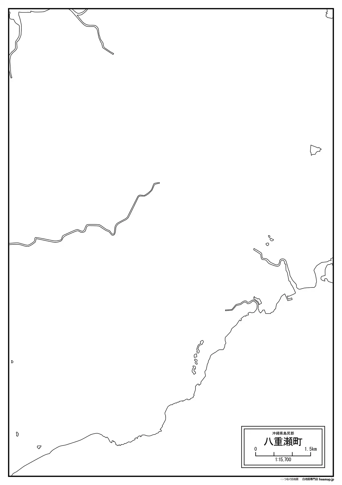 海岸線、川や池のみ記載