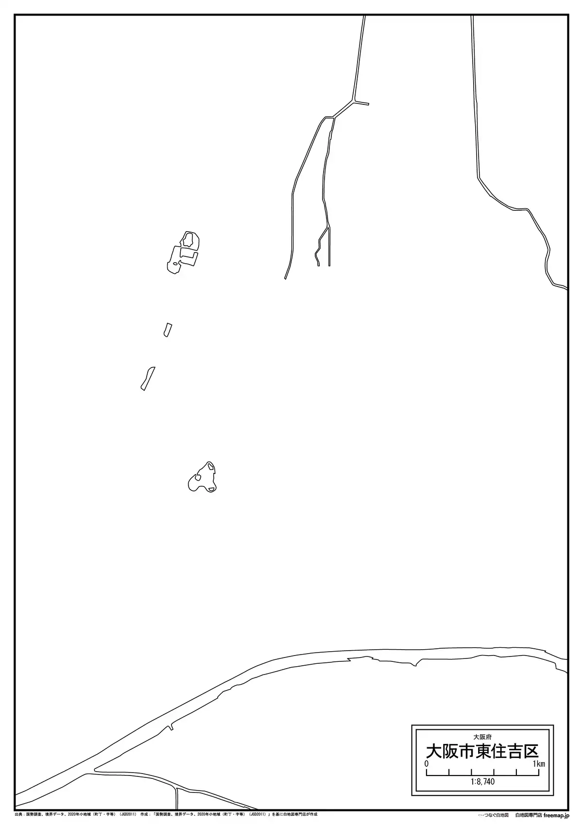 海岸線、川や池のみ記載