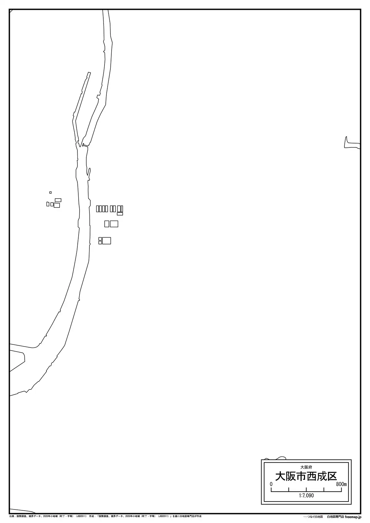 海岸線、川や池のみ記載
