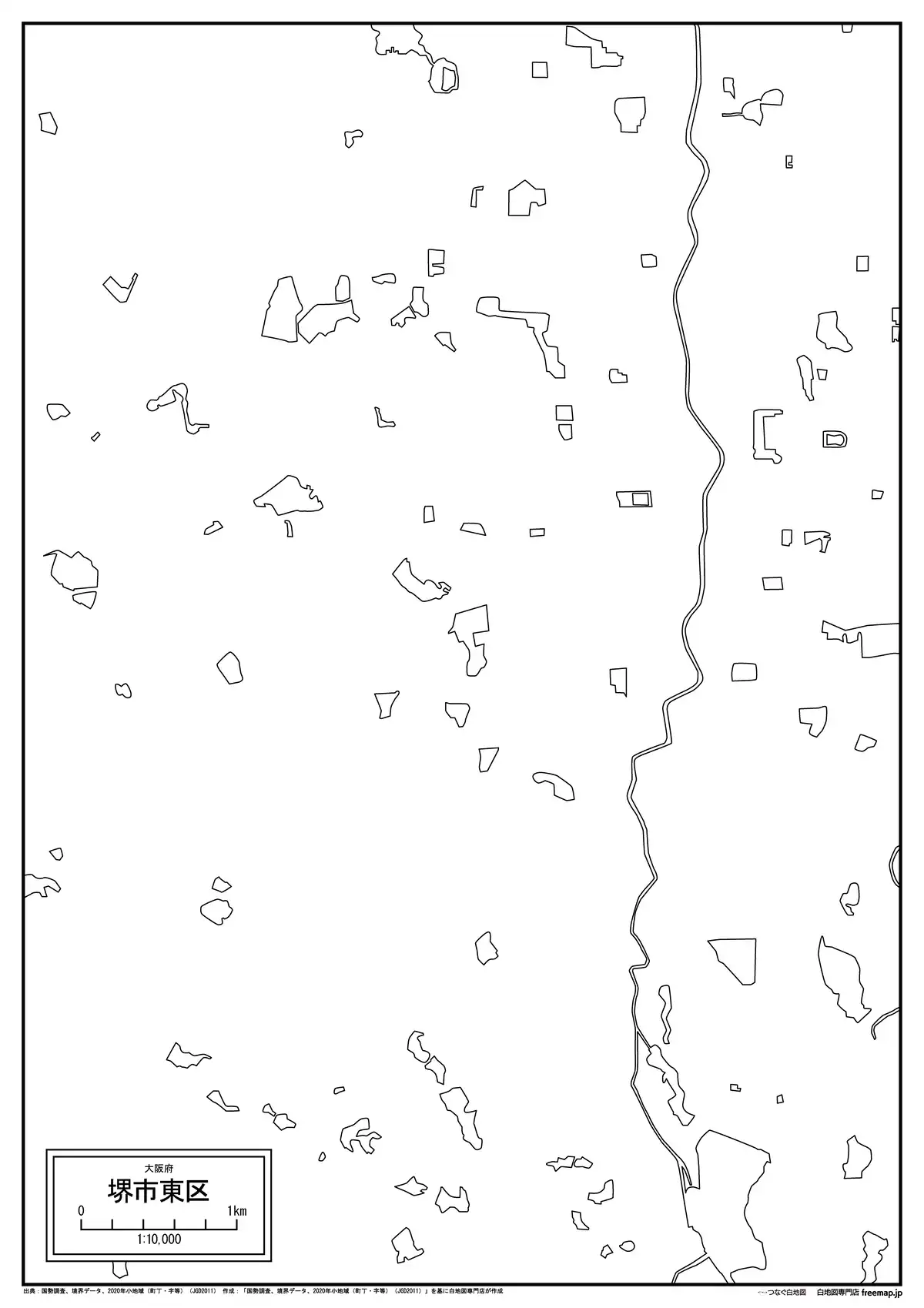 海岸線、川や池のみ記載