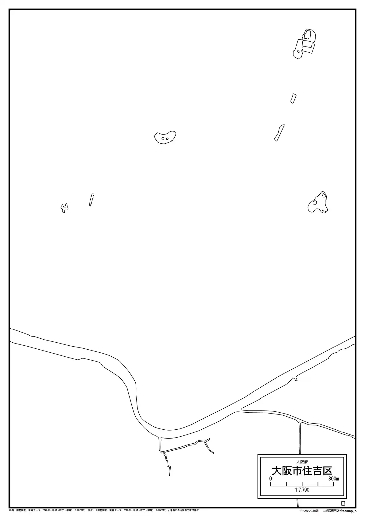 海岸線、川や池のみ記載
