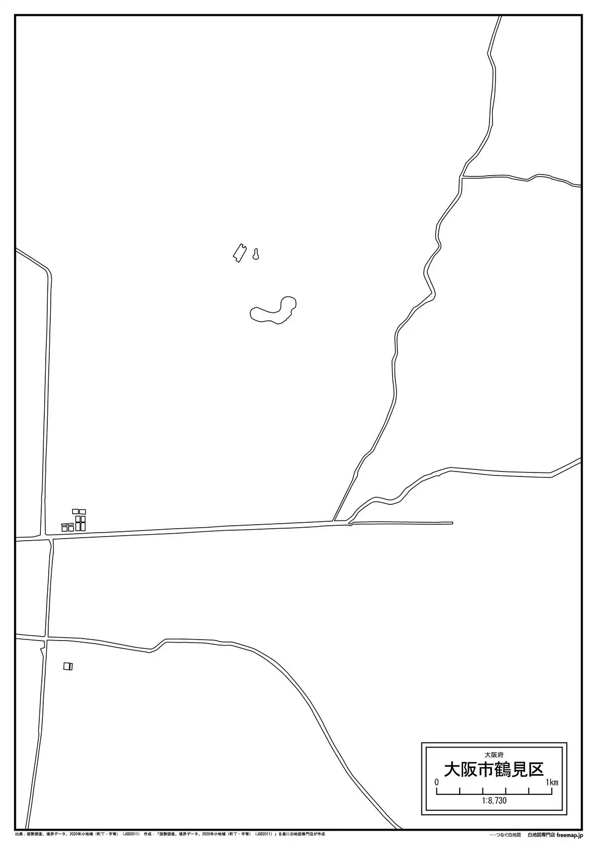 海岸線、川や池のみ記載