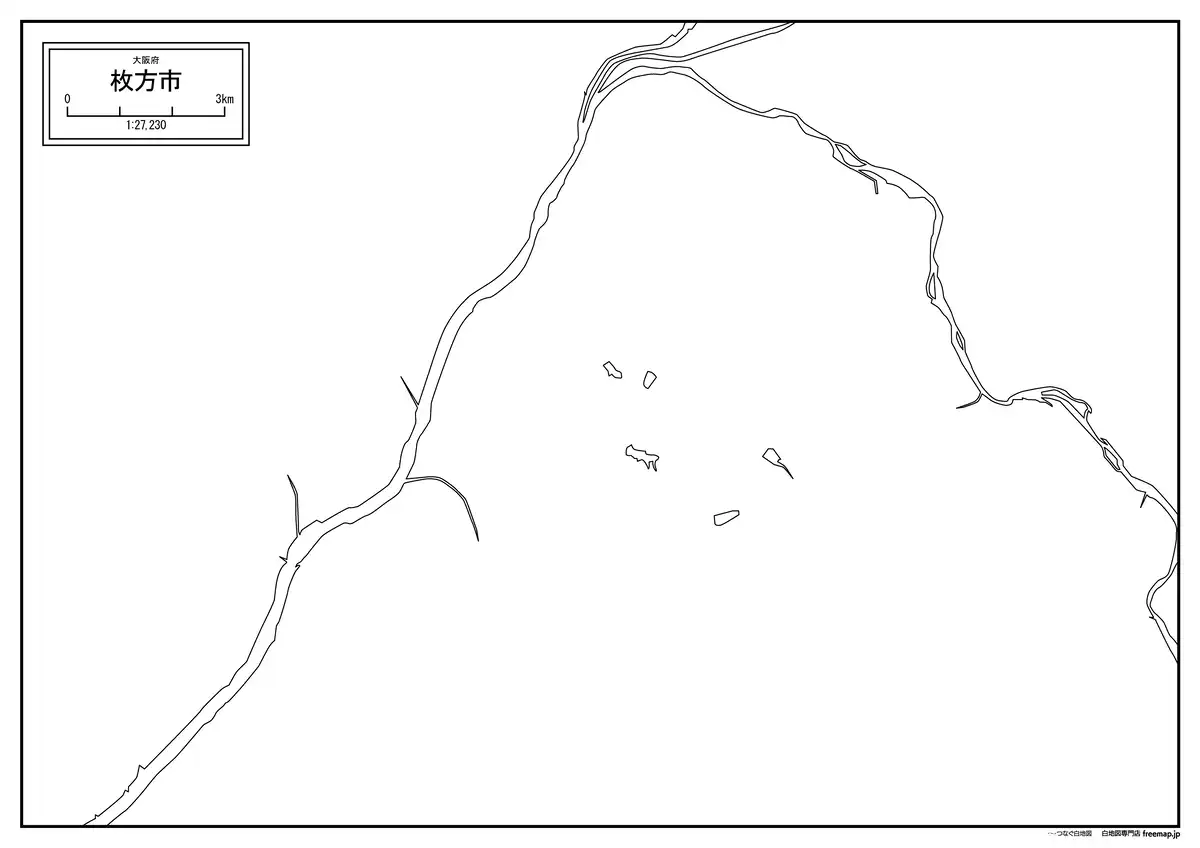 海岸線、川や池のみ記載