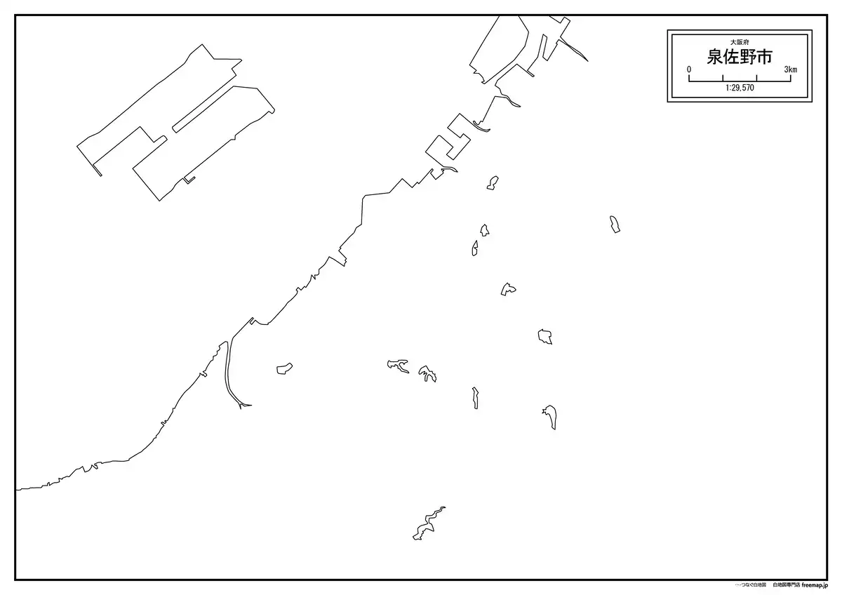 海岸線、川や池のみ記載