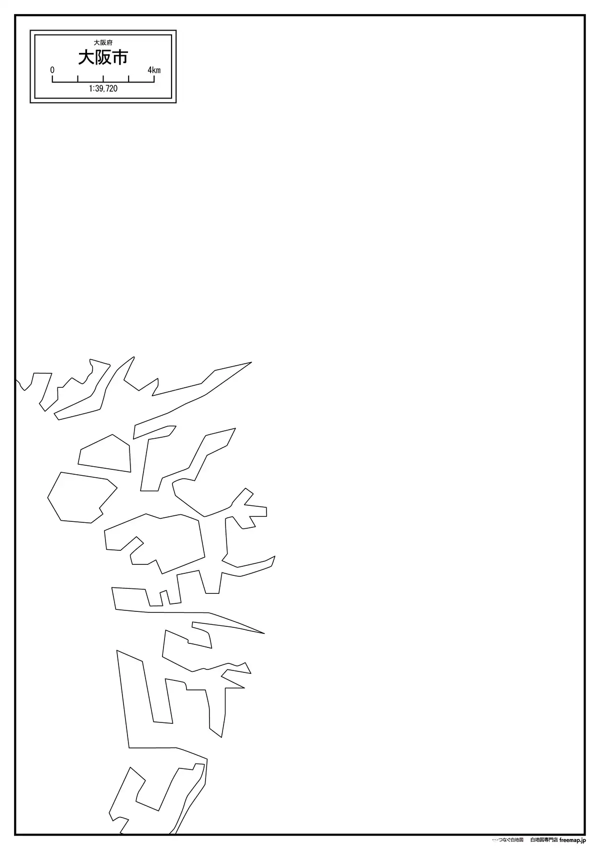 海岸線、川や池のみ記載