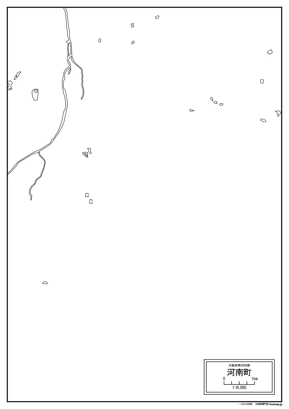 海岸線、川や池のみ記載