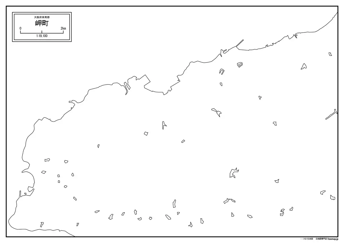 海岸線、川や池のみ記載
