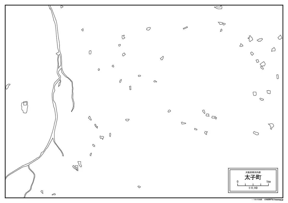 海岸線、川や池のみ記載