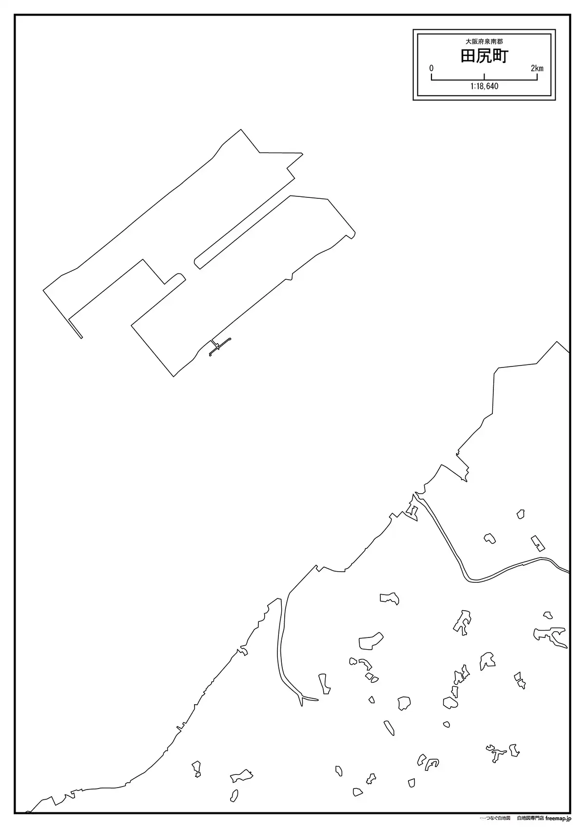 海岸線、川や池のみ記載