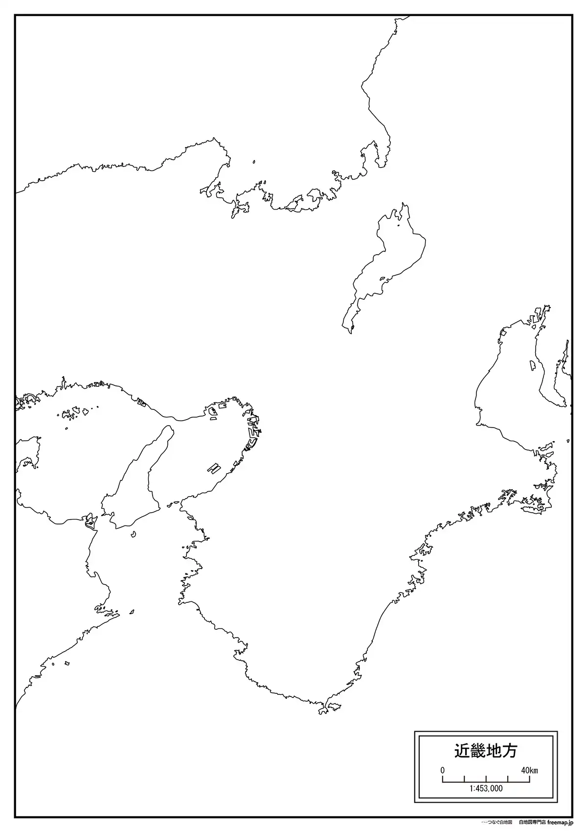 海岸線、川や池のみ記載