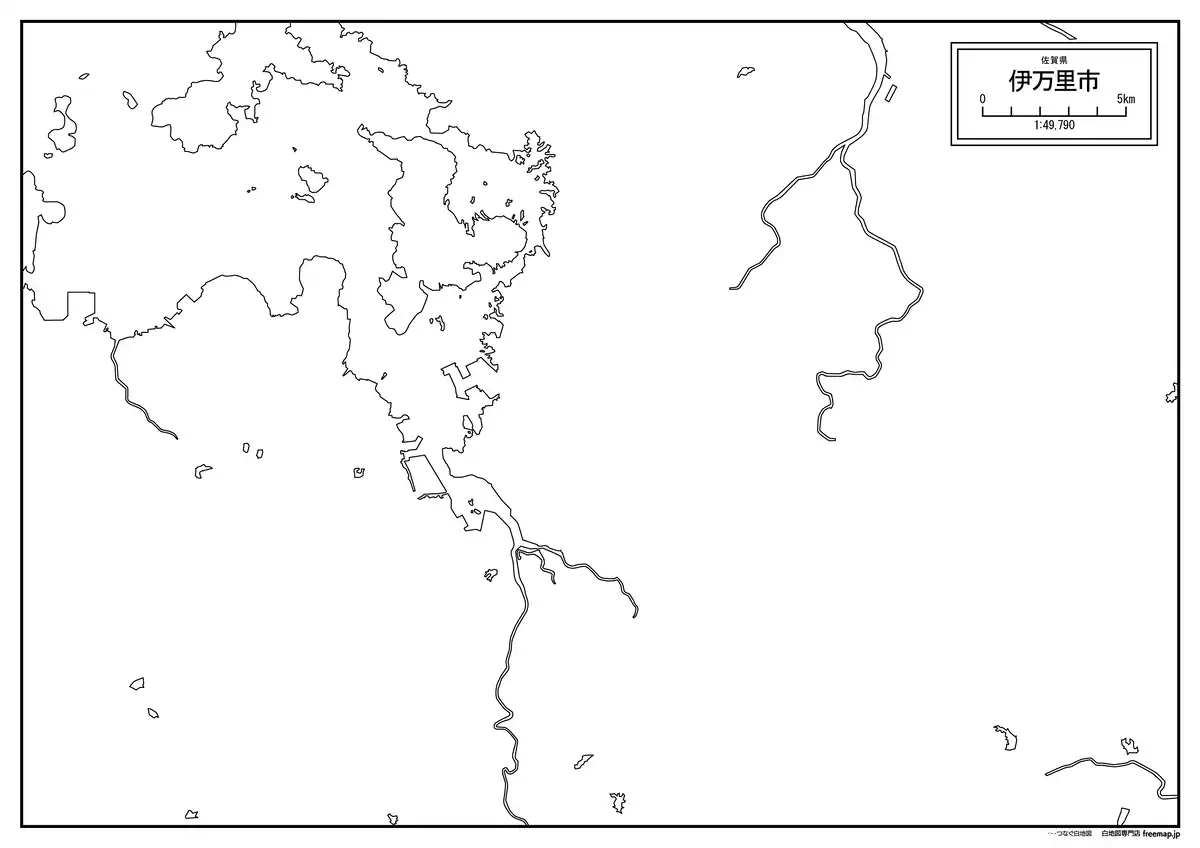 海岸線、川や池のみ記載