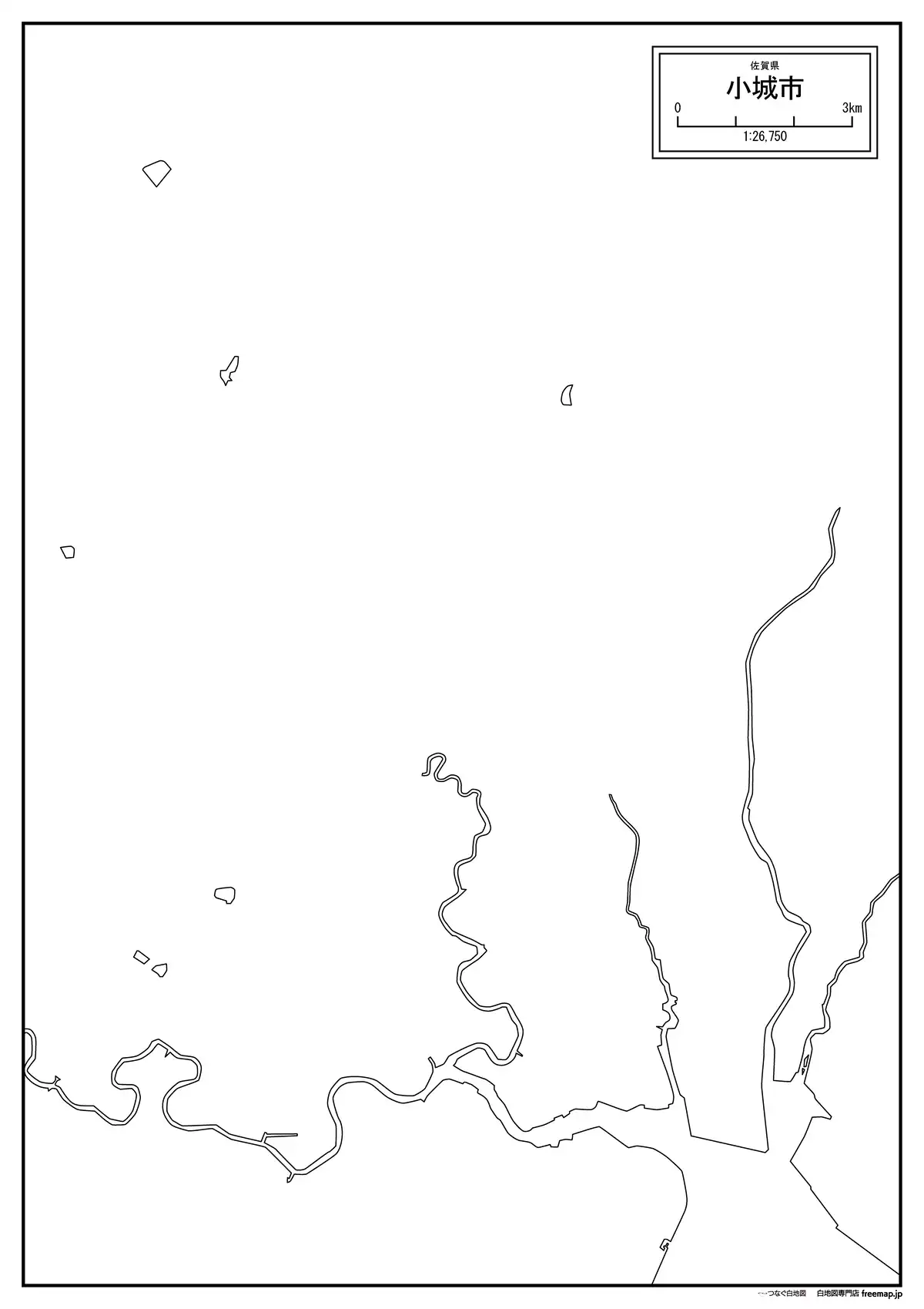 海岸線、川や池のみ記載