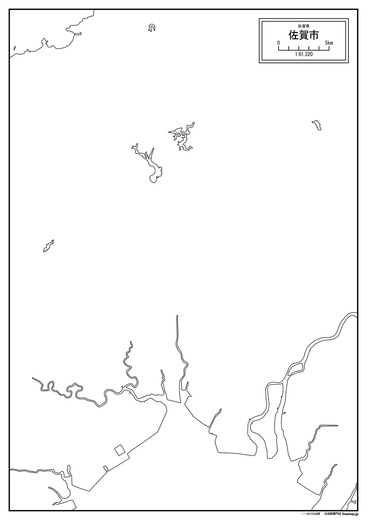 海岸線、川や池のみ記載