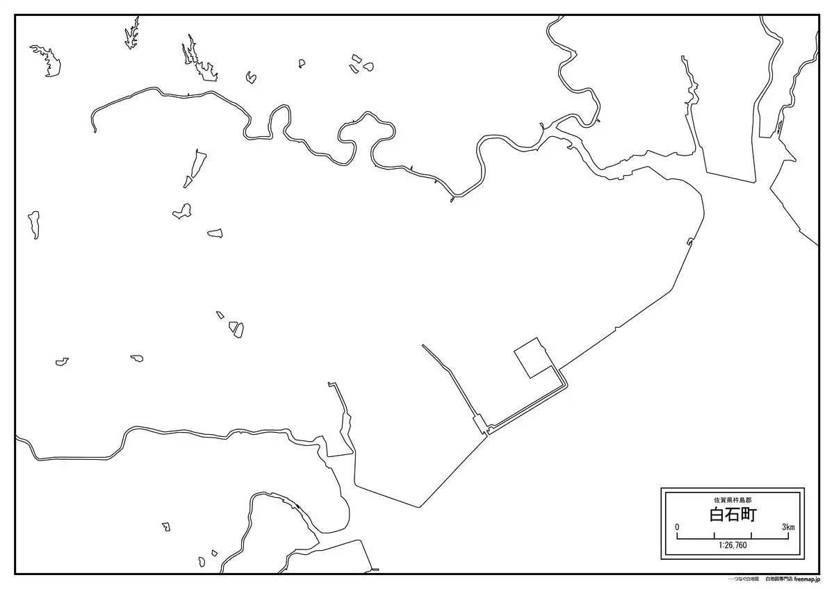 海岸線、川や池のみ記載