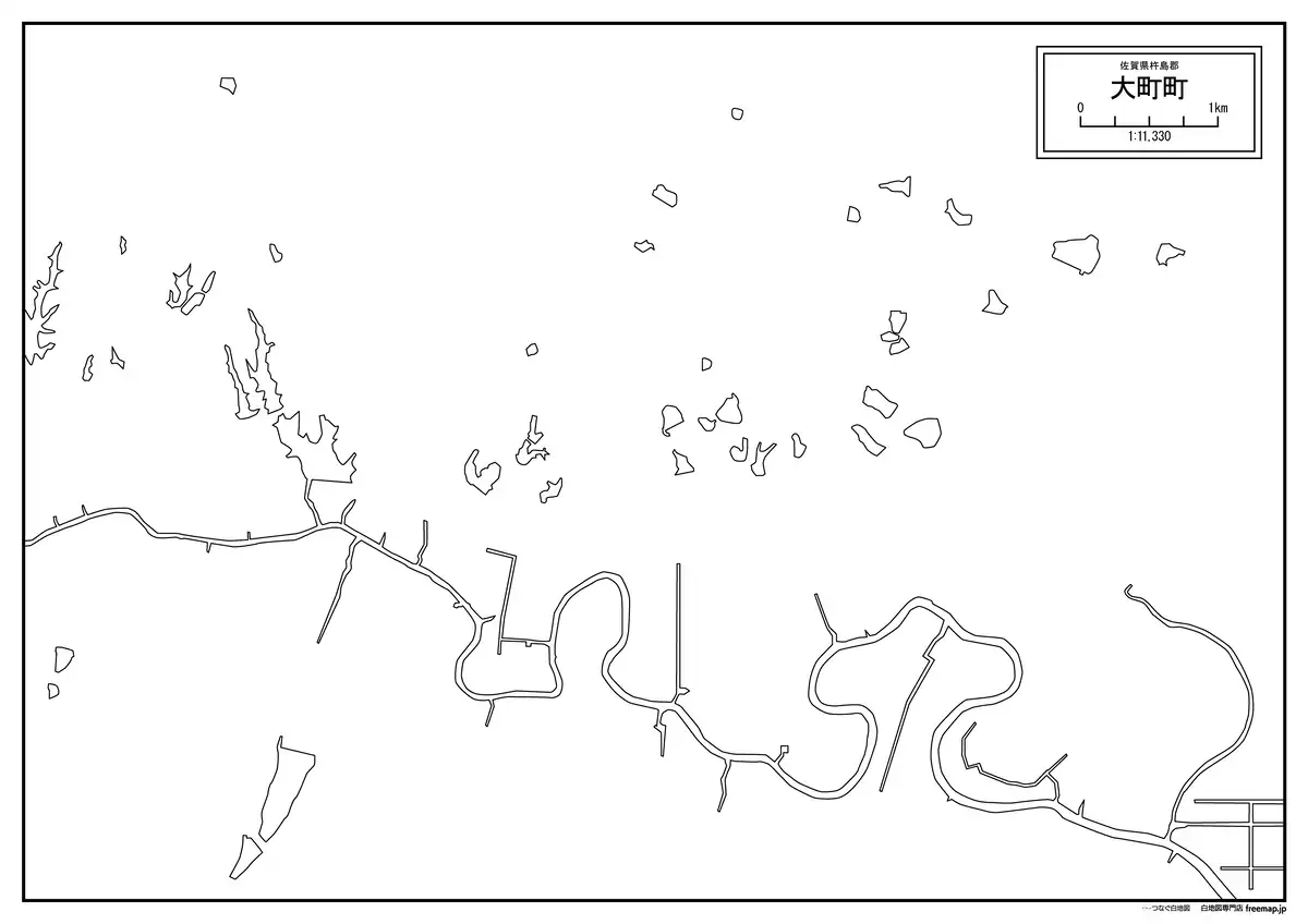 海岸線、川や池のみ記載