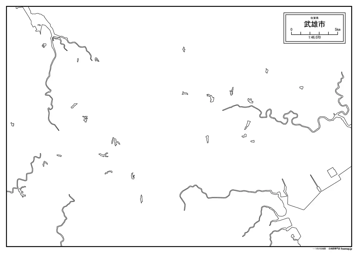 海岸線、川や池のみ記載