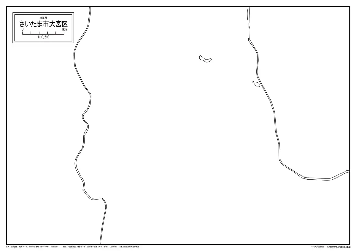 海岸線、川や池のみ記載