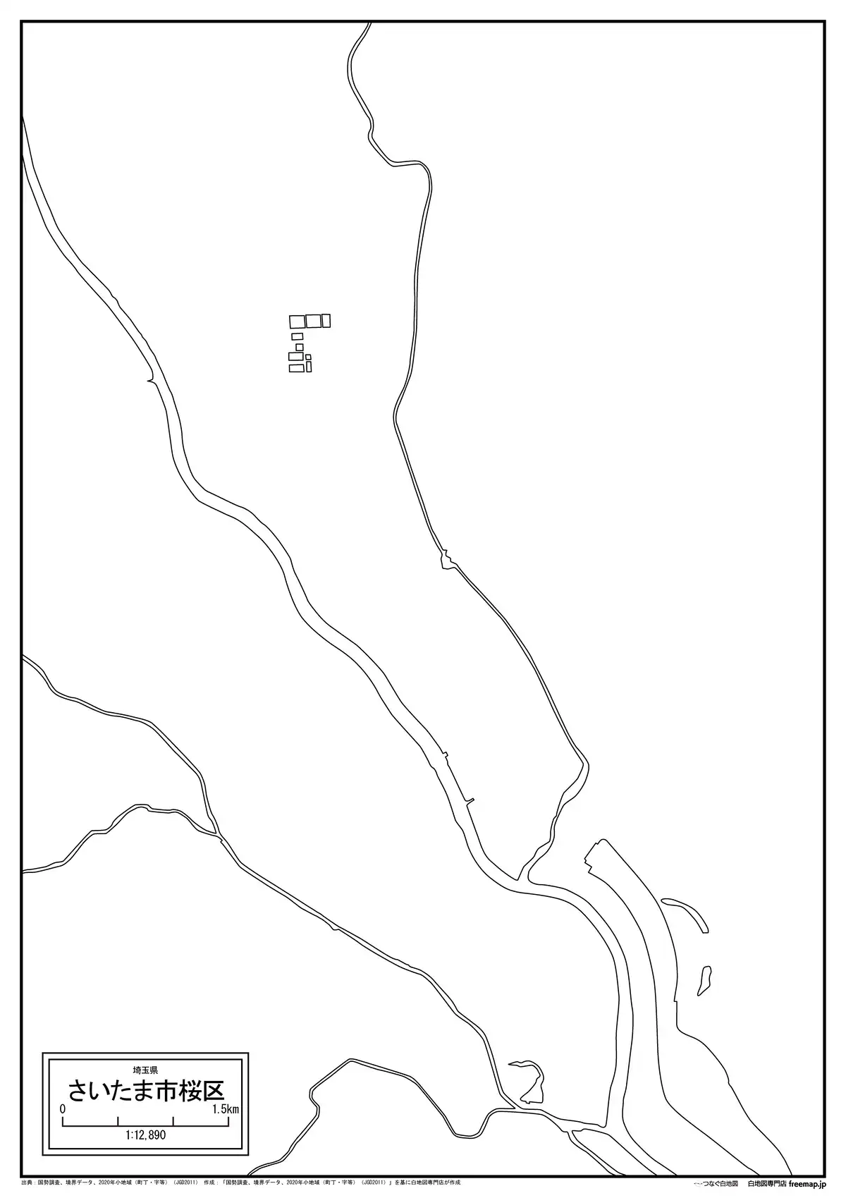 海岸線、川や池のみ記載