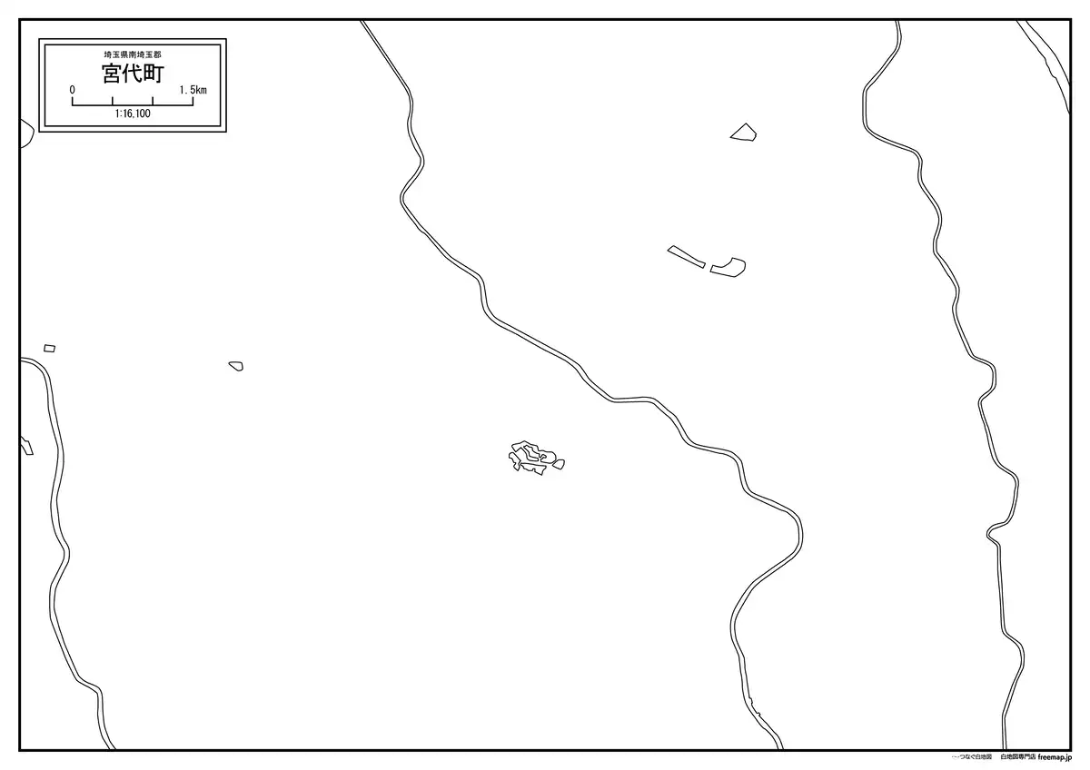 海岸線、川や池のみ記載