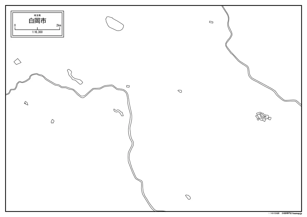 海岸線、川や池のみ記載