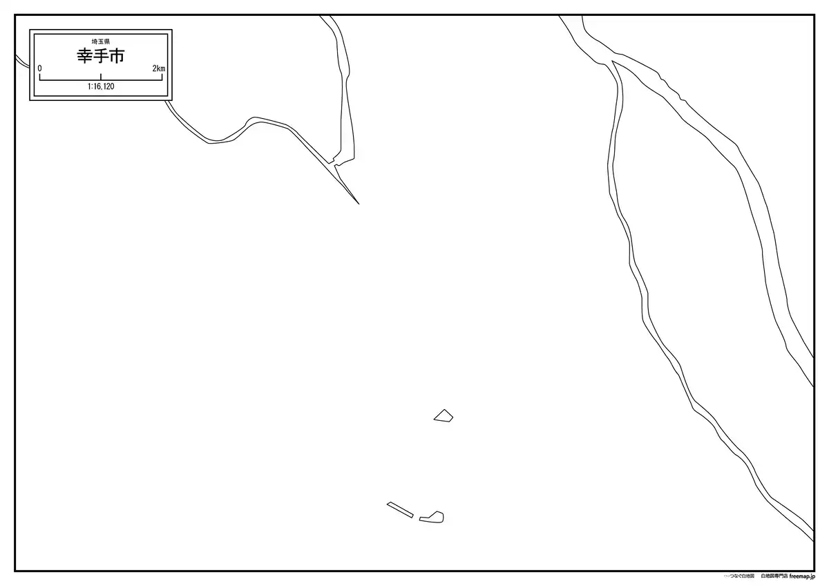 海岸線、川や池のみ記載