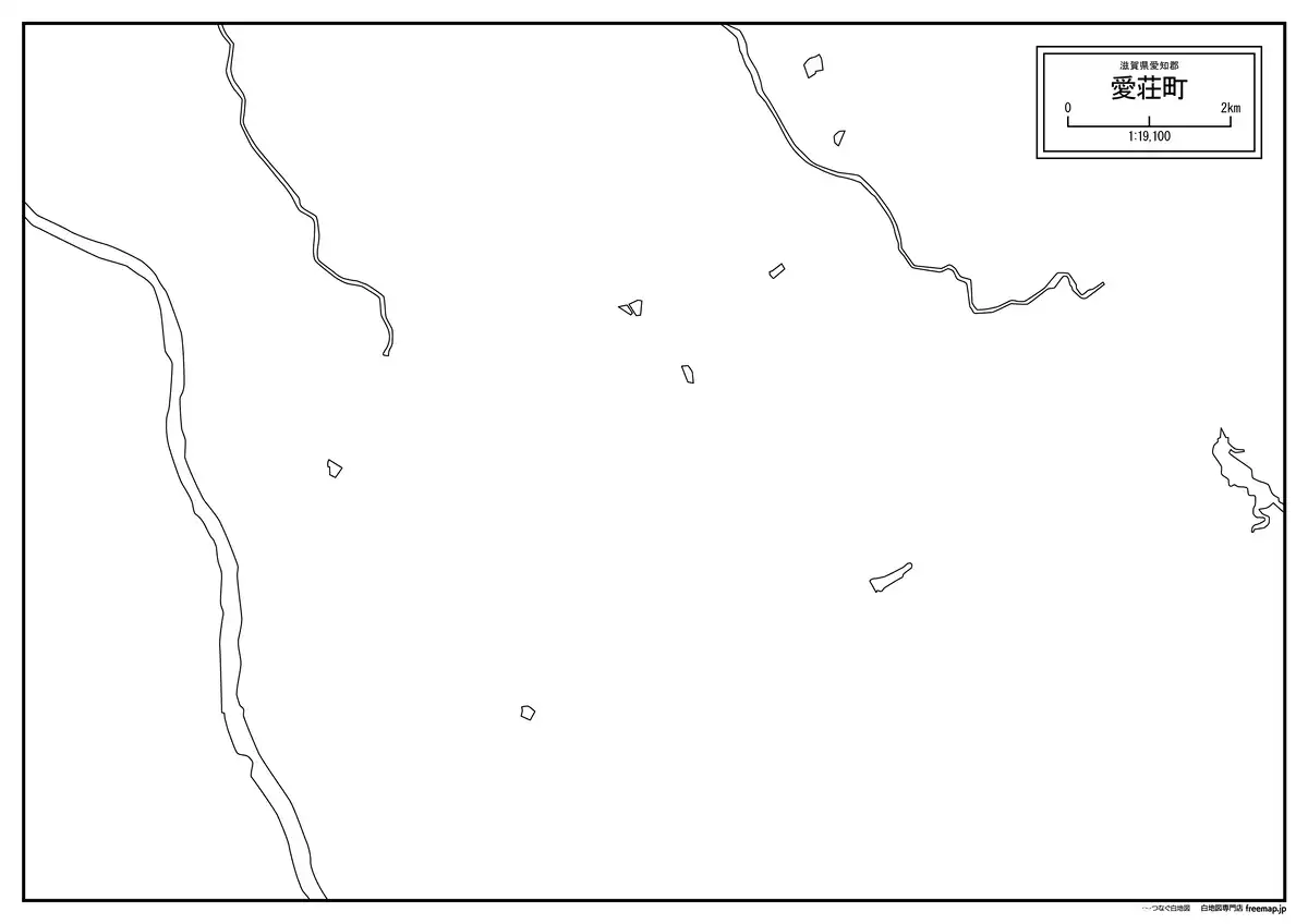 海岸線、川や池のみ記載