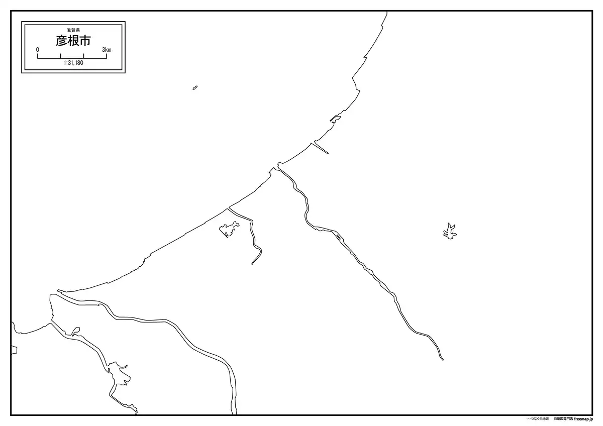 海岸線、川や池のみ記載