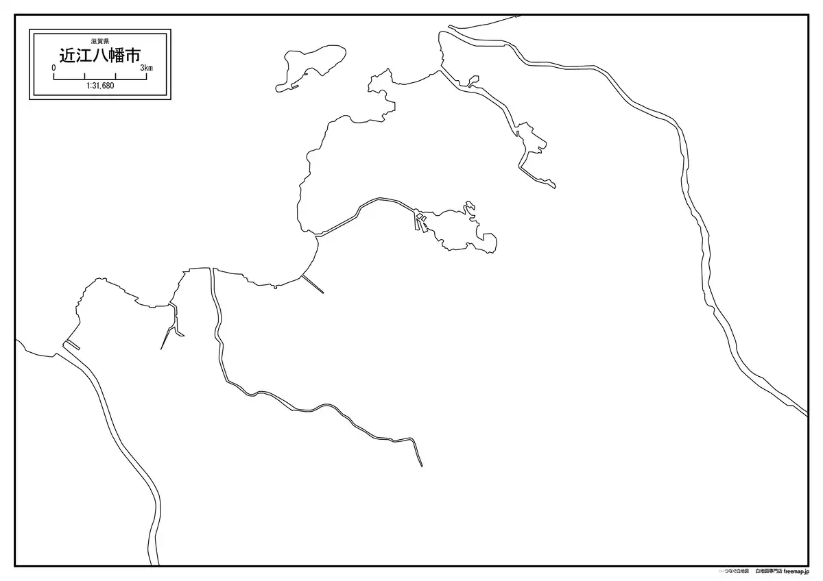 海岸線、川や池のみ記載