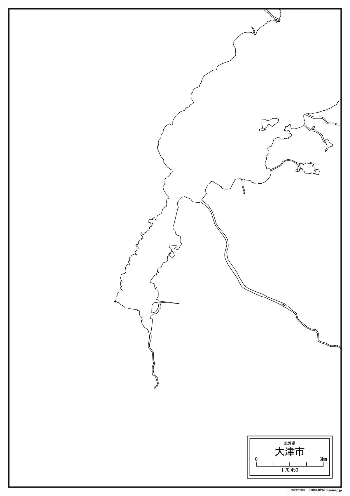 海岸線、川や池のみ記載