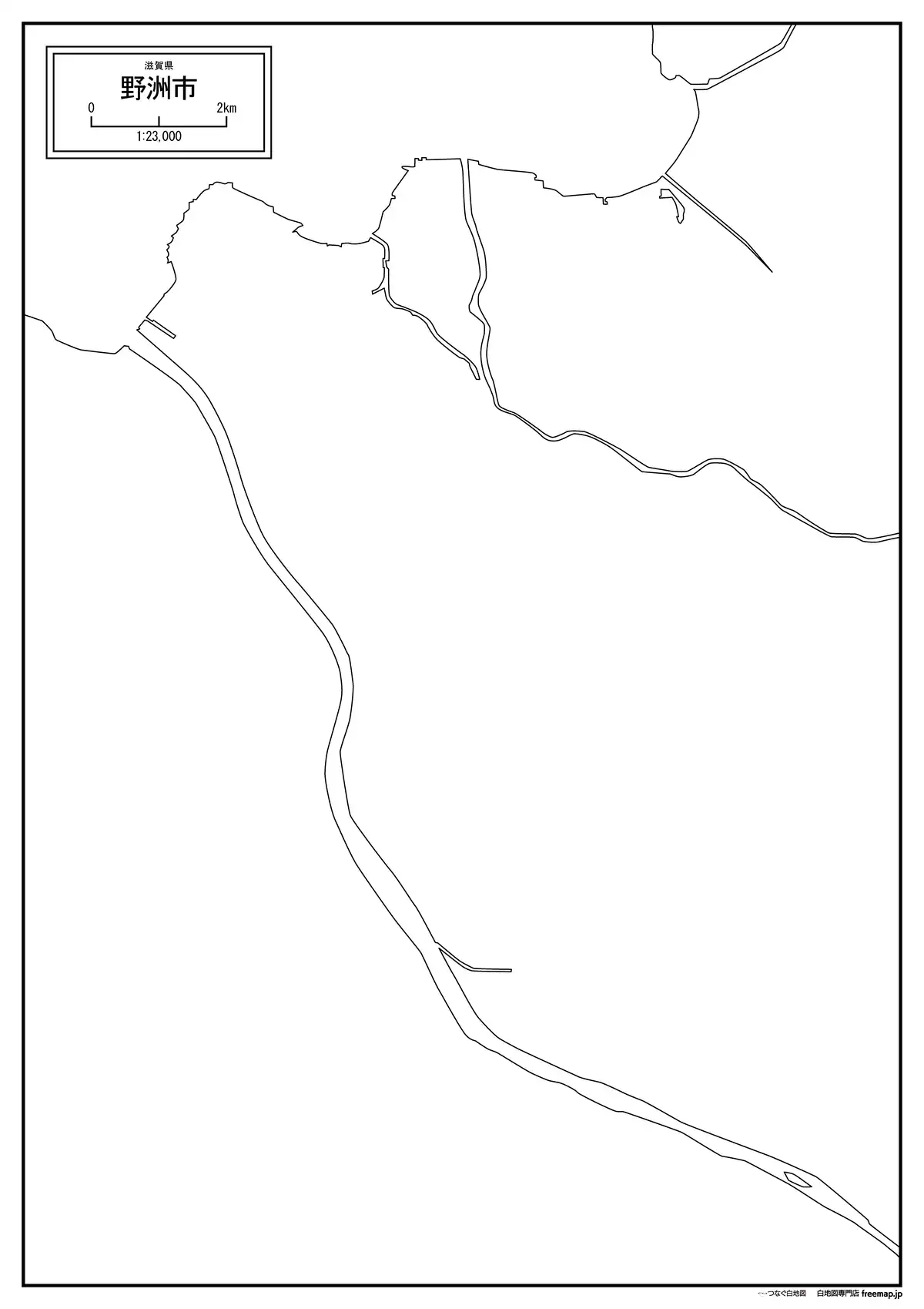 海岸線、川や池のみ記載