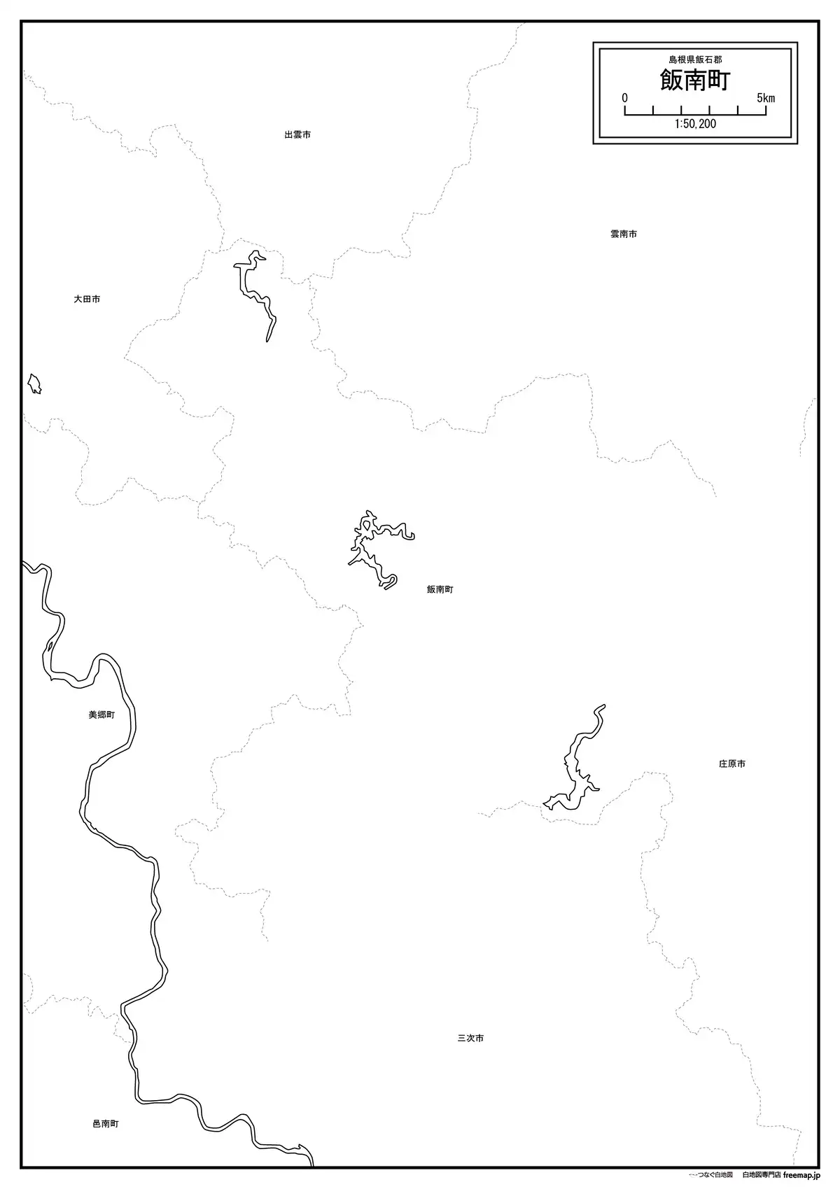 海岸線、川や池のみ記載
