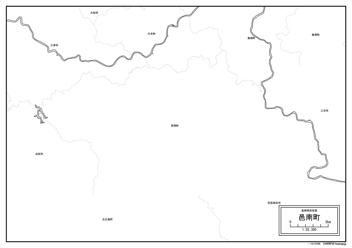 海岸線、川や池のみ記載