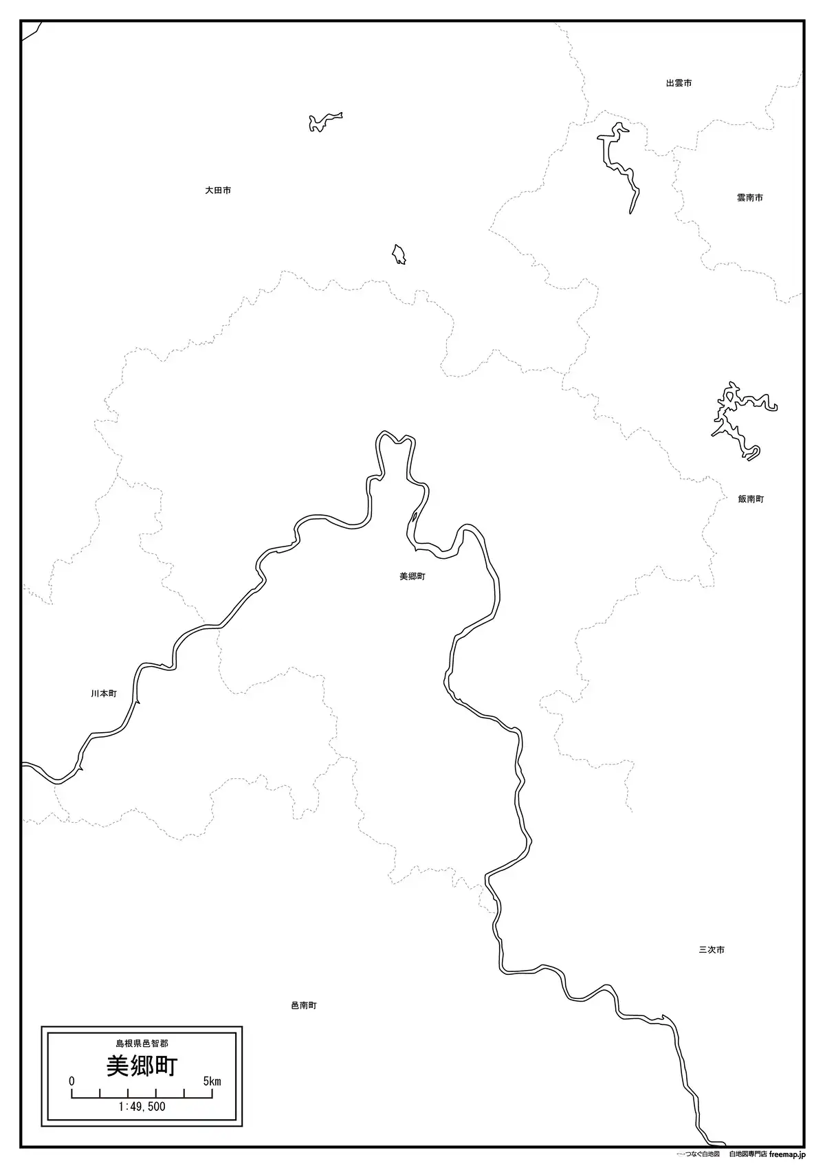 海岸線、川や池のみ記載