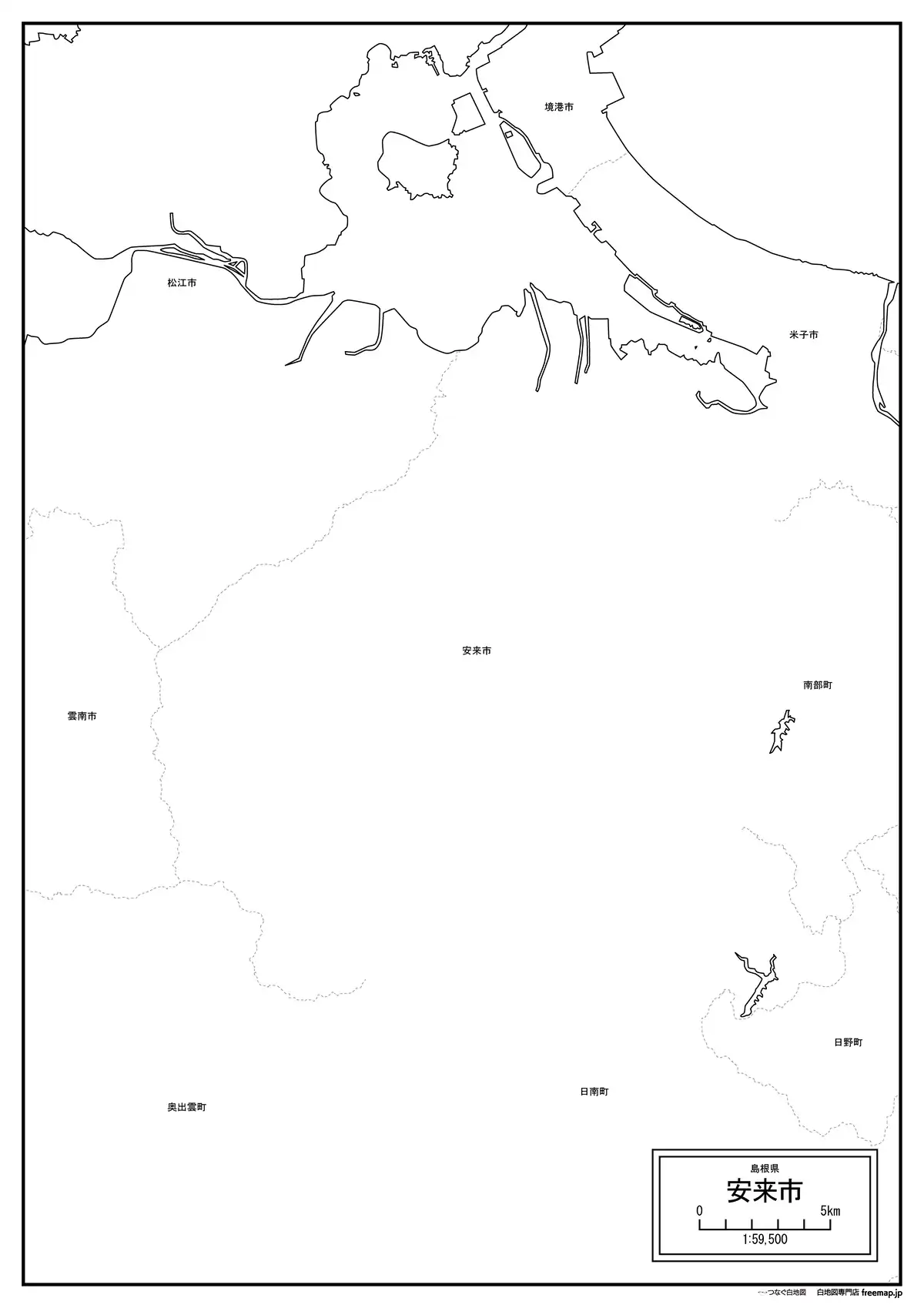 海岸線、川や池のみ記載