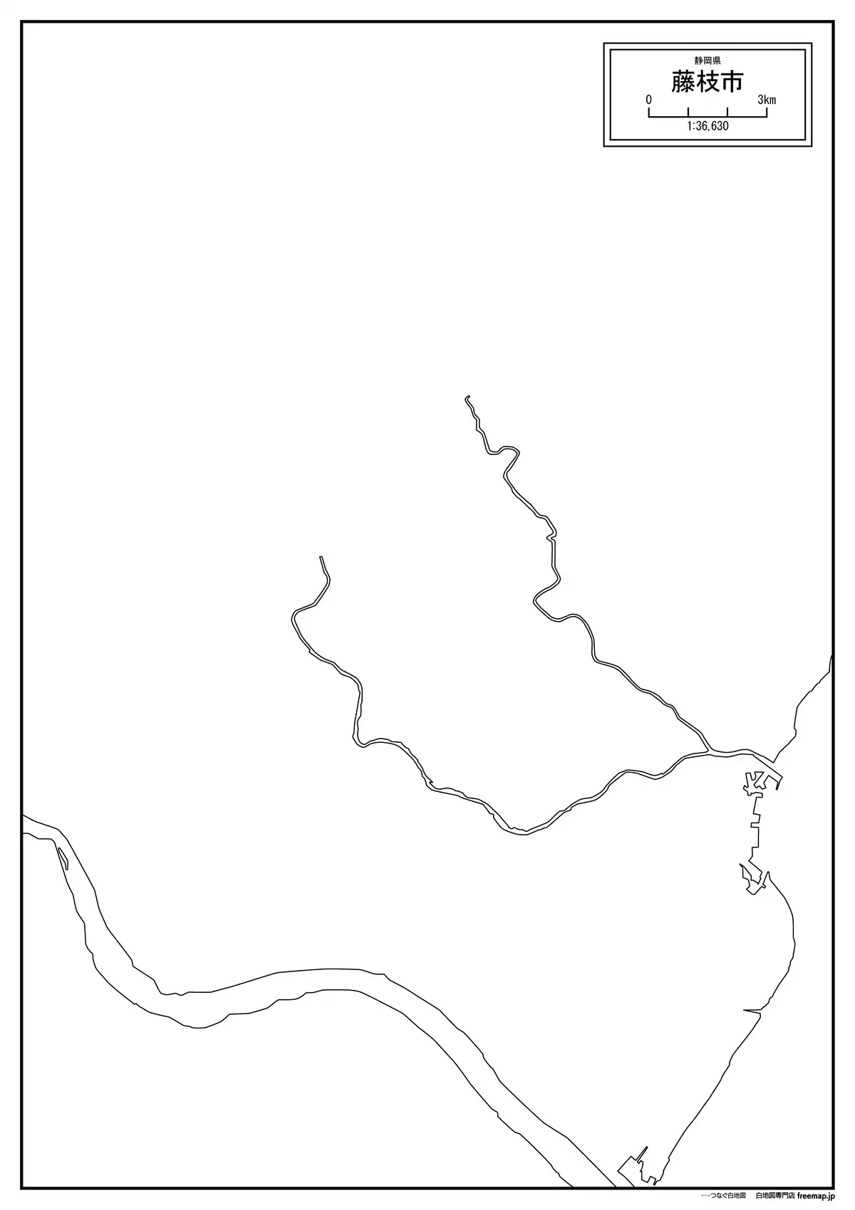 海岸線、川や池のみ記載
