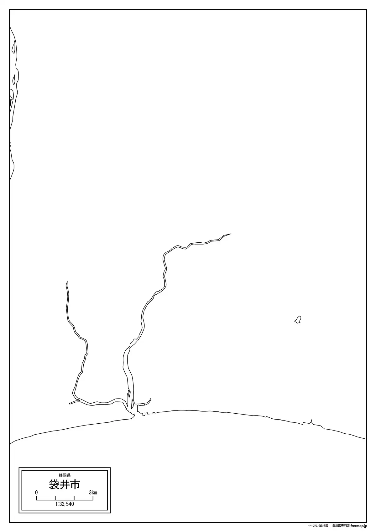 海岸線、川や池のみ記載