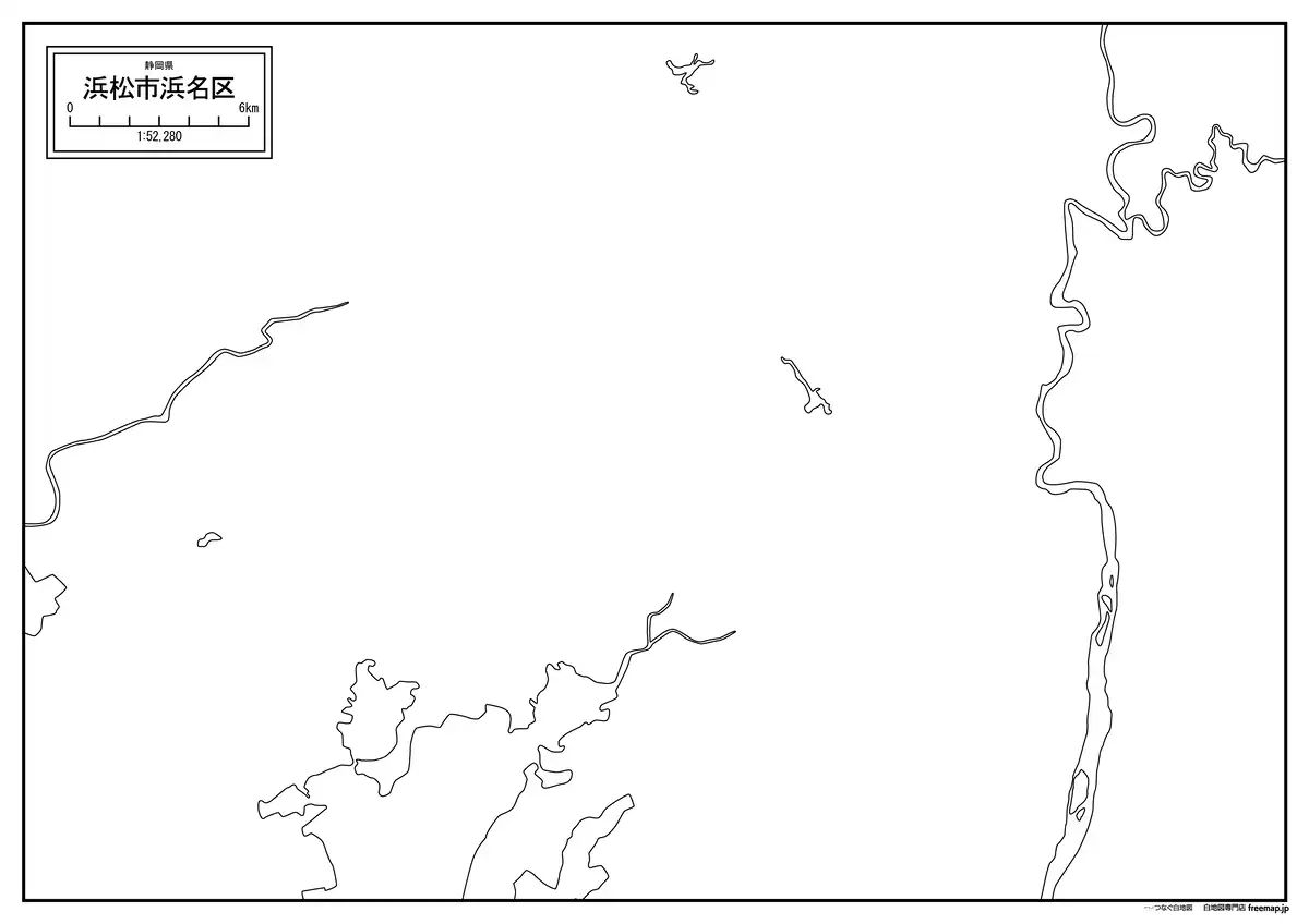 海岸線、川や池のみ記載