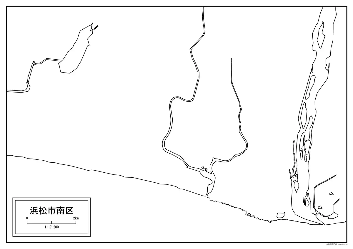 海岸線や川・池のみ記載