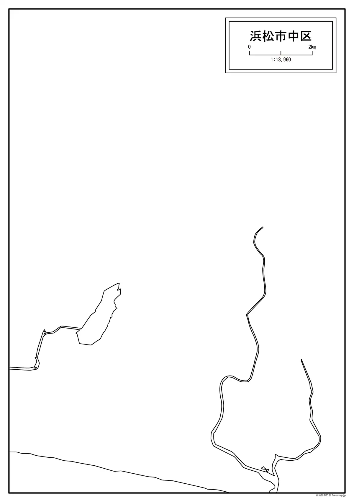 海岸線や川・池のみ記載