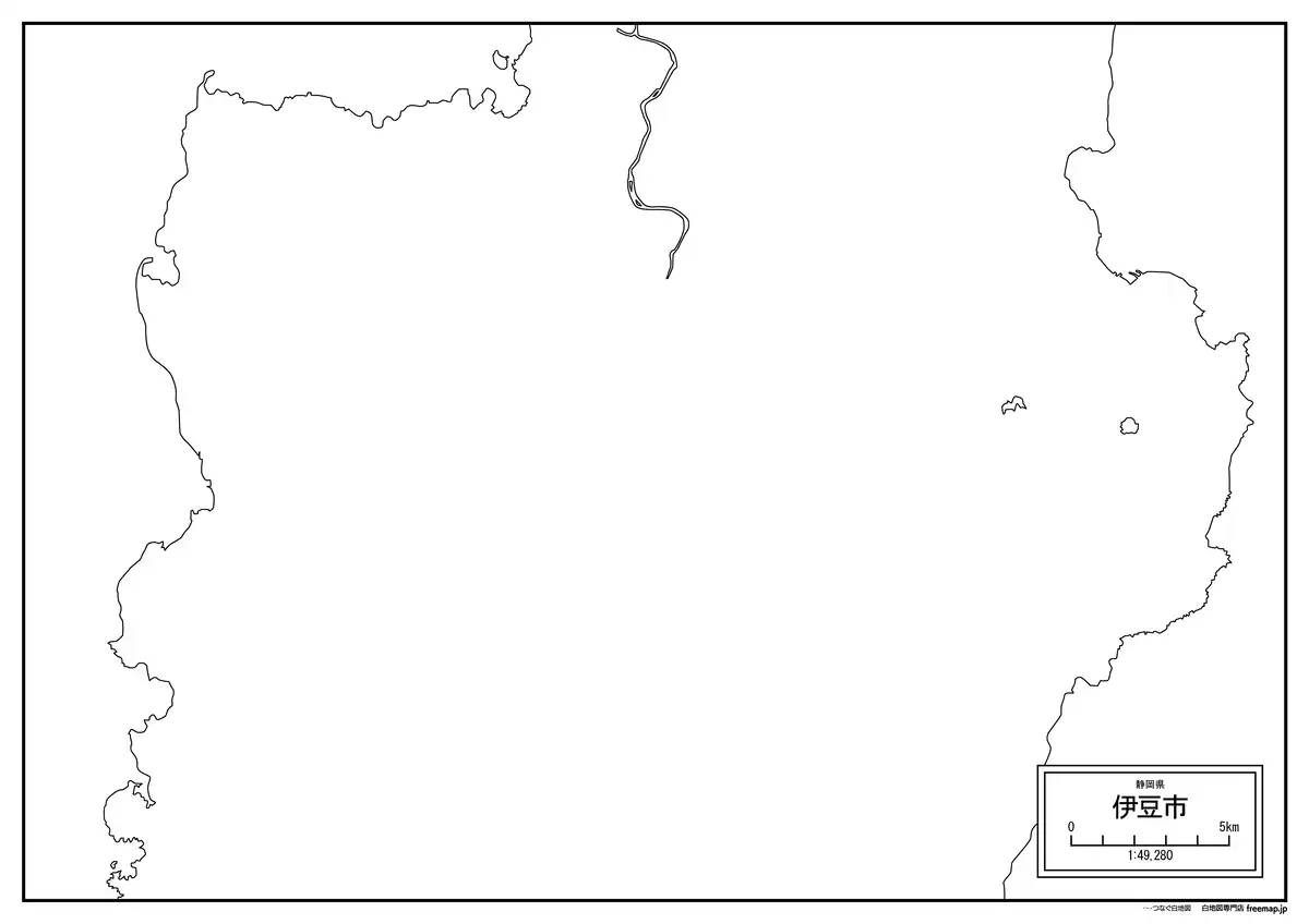 海岸線、川や池のみ記載