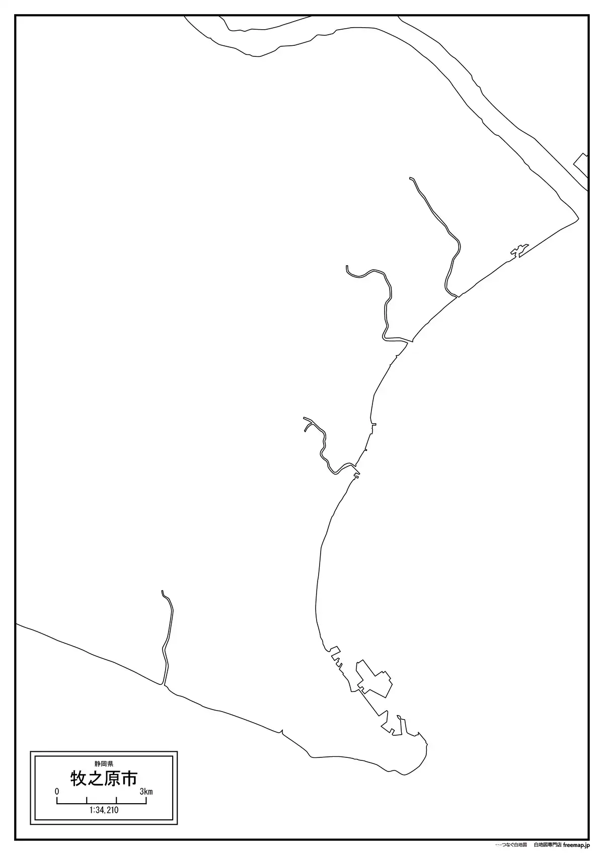 海岸線、川や池のみ記載