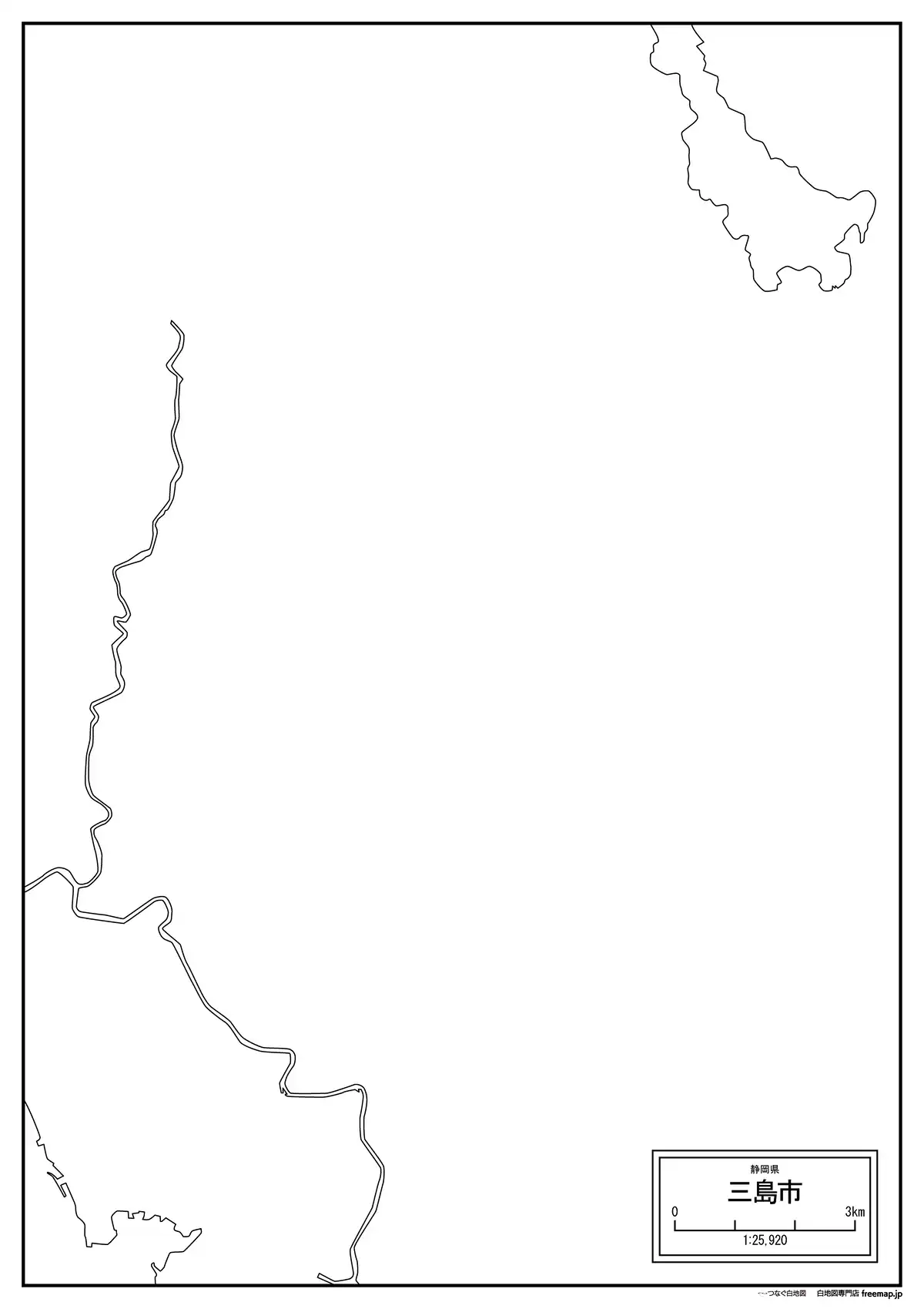 海岸線、川や池のみ記載