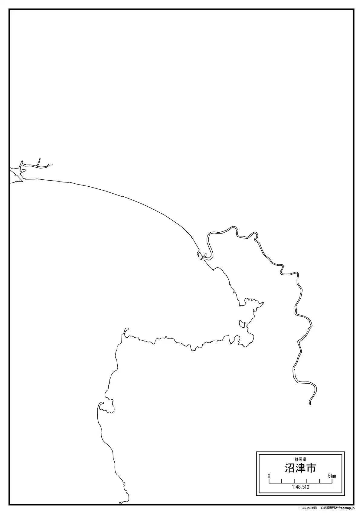 海岸線、川や池のみ記載