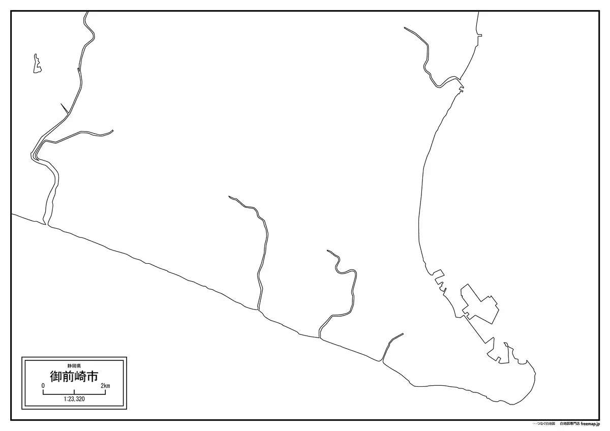 海岸線、川や池のみ記載