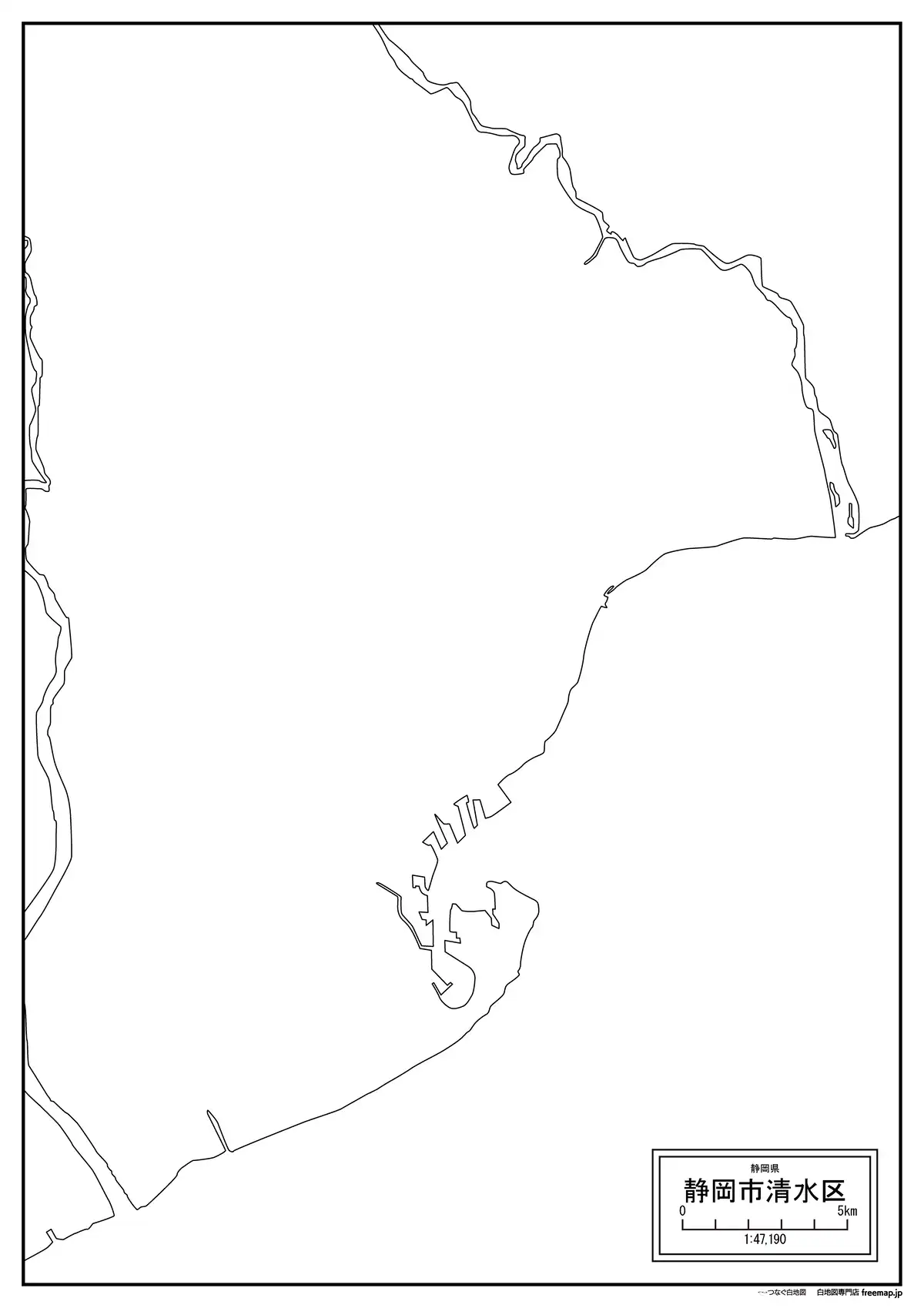 海岸線、川や池のみ記載