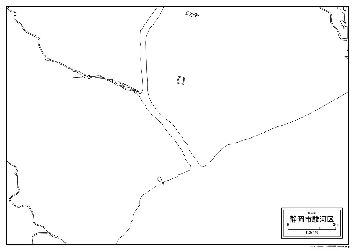 海岸線、川や池のみ記載
