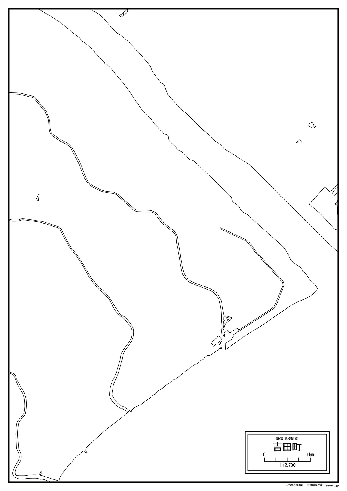 海岸線、川や池のみ記載