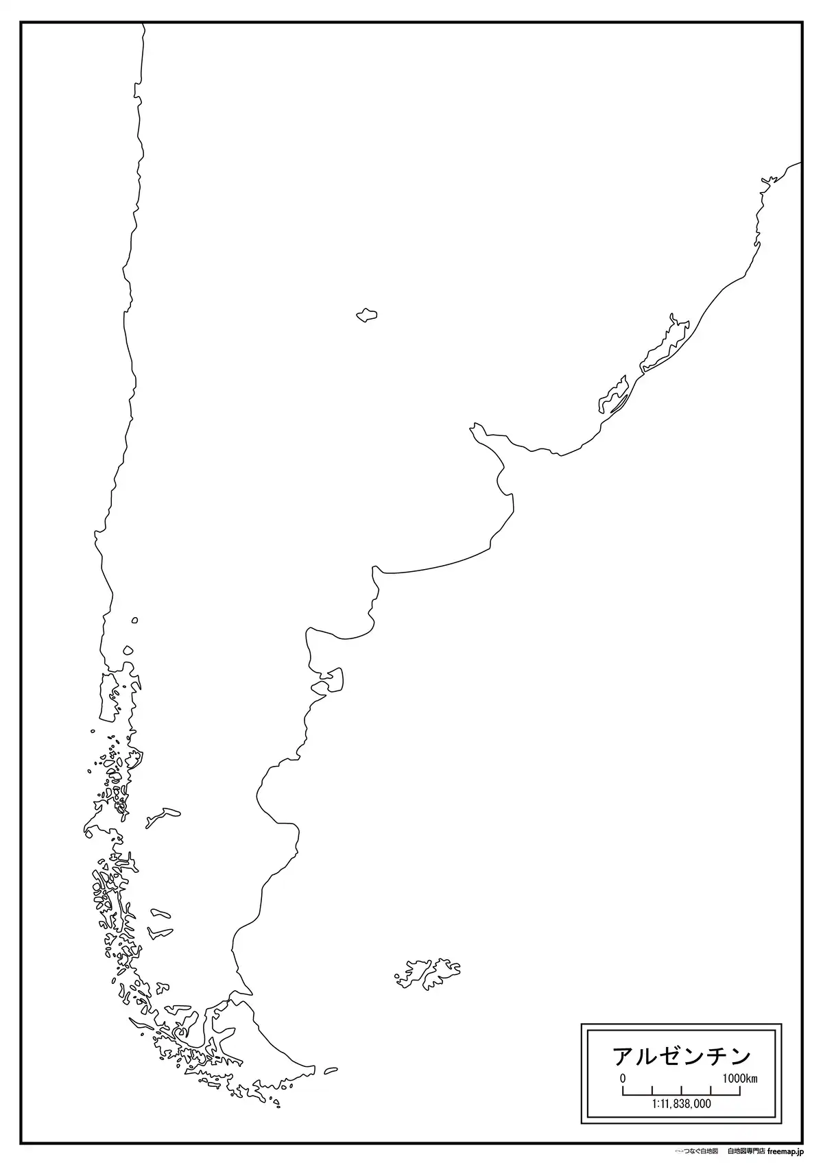 海岸線や川・池のみ記載
